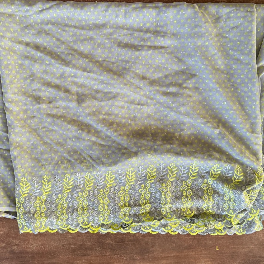 Grey and Yellow Sari (Saree)